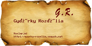 Gyürky Rozália névjegykártya